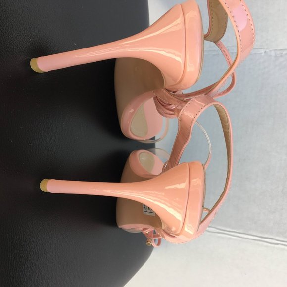 SIMMI Pink Perspex lace up heels size 10 - Picture 3 of 11